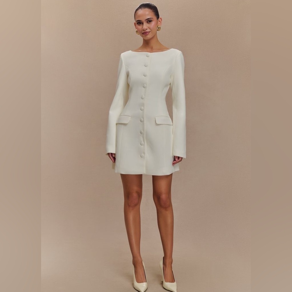 Meshki Dress Jolie Ivory Suit Mini Dress Bridal Bride Women’s Size XL